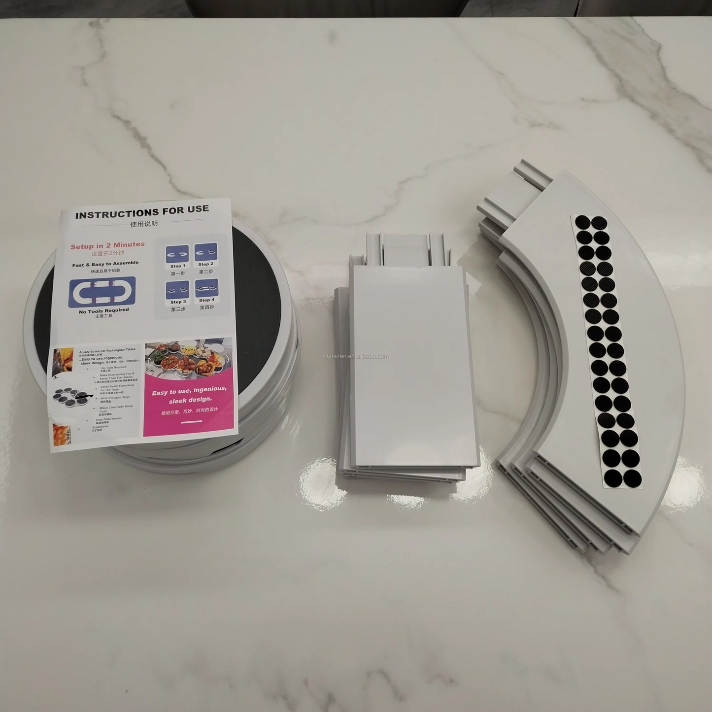 Rotating Dinner Table with Expandable Trays