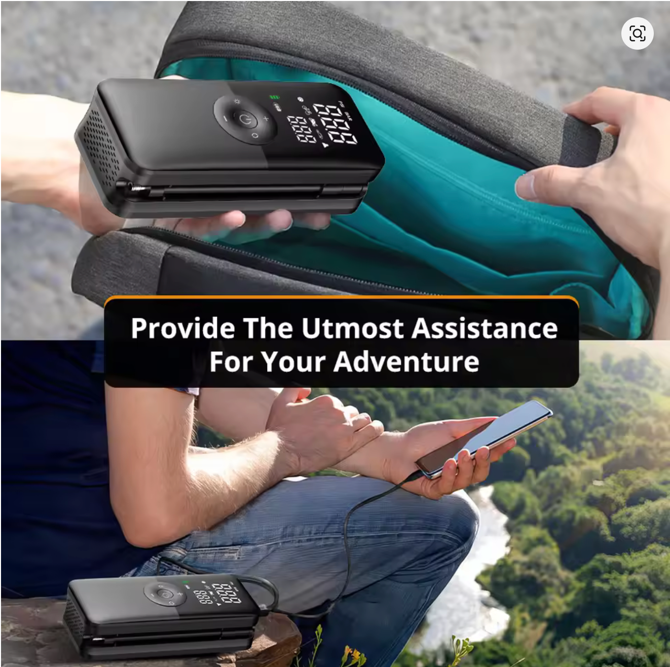 Aussie Finds™ Portable Tire Inflator – Rechargeable Digital Air Compressor + FREE CARRY BAG