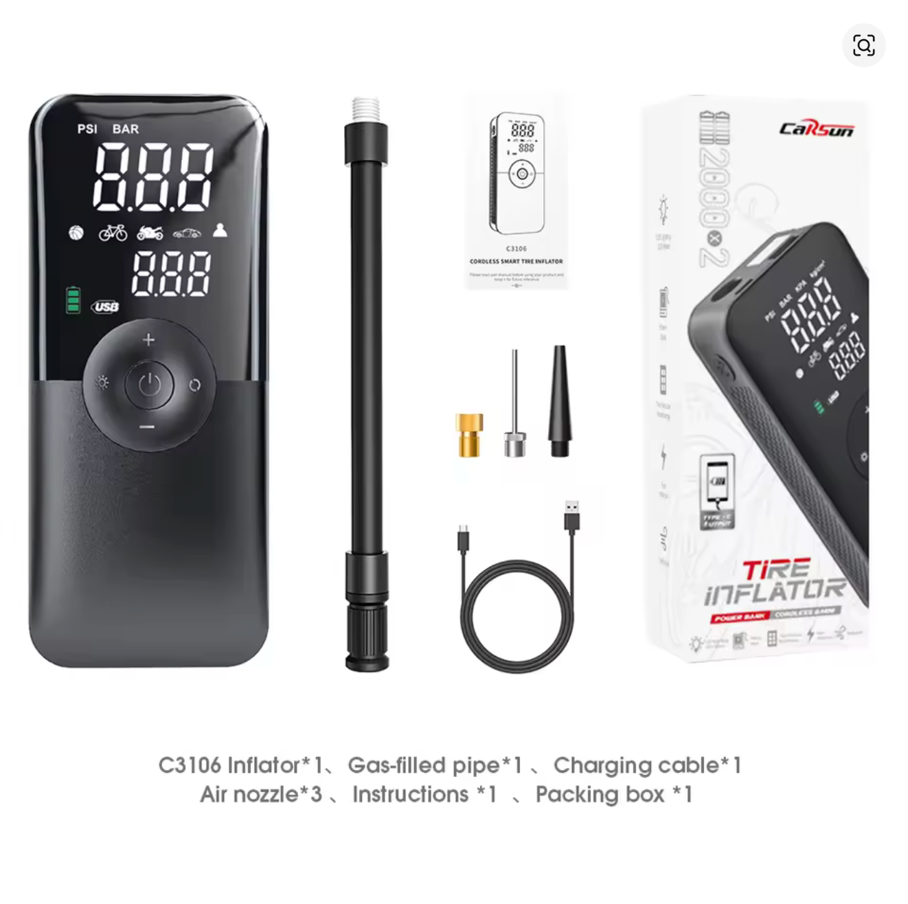 Aussie Finds™ Portable Tire Inflator – Rechargeable Digital Air Compressor + FREE CARRY BAG