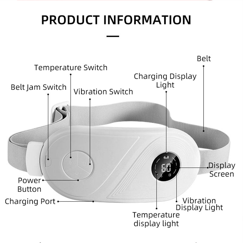 Smart Mini Menstrual Heating Abdomen Massager Period Pain Relief Device Belt for Women Health Care Physiological Period Cramp